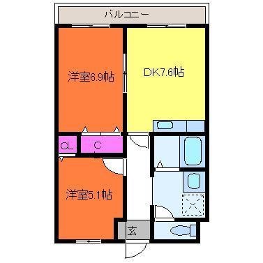 コンコース堀之内の物件間取画像