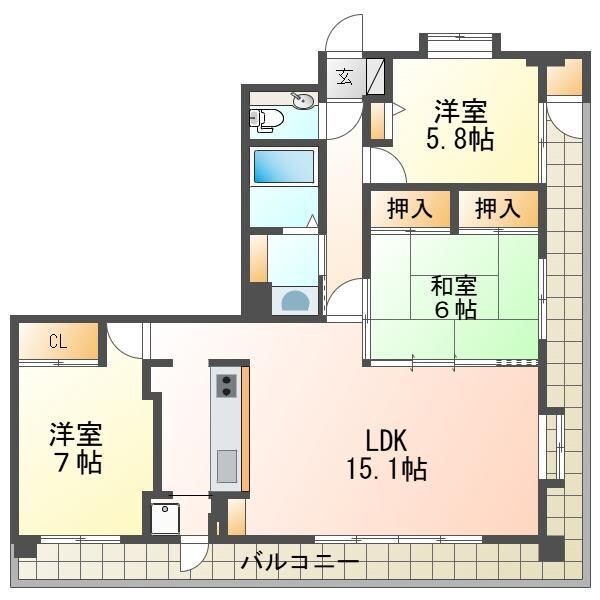 ダイアパレス女池上山602の物件間取画像