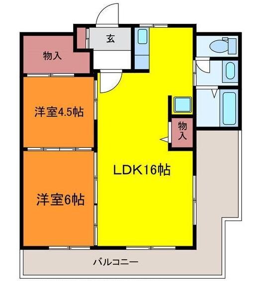 笹口グリーンハイツの物件間取画像