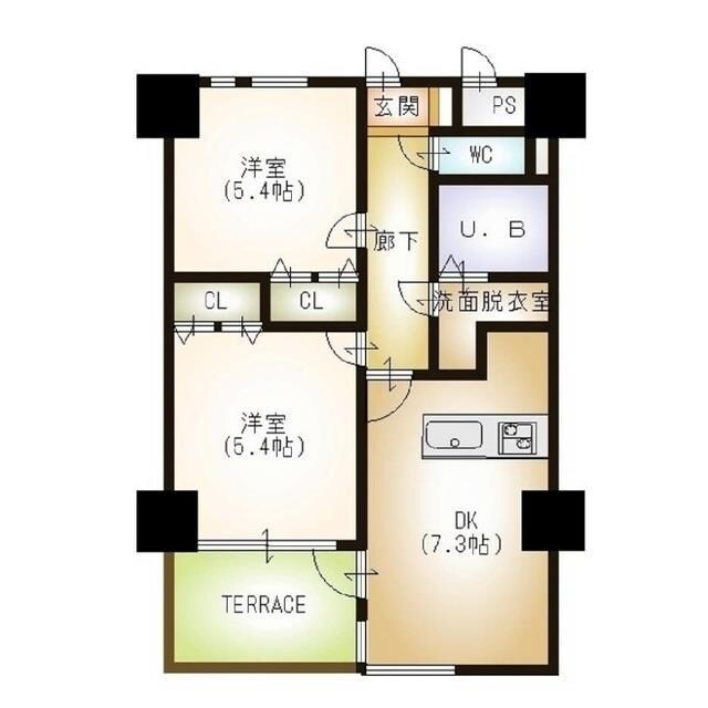 フェリシア東万代の物件間取画像