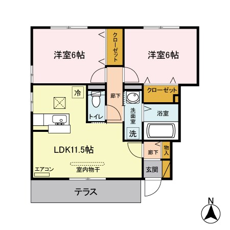 エーデルワイス Ａの物件間取画像