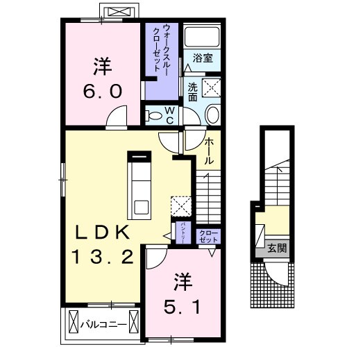 ビオーラ喜沢Ⅳの物件間取画像