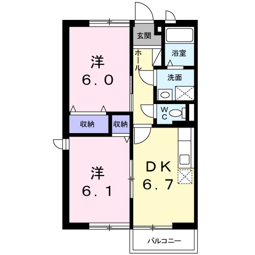 オトメハイツの物件間取画像