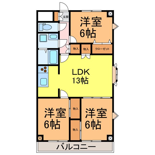 城南ウイングⅢの物件間取画像