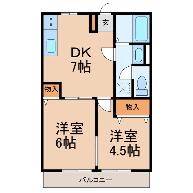 パティオDの物件間取画像