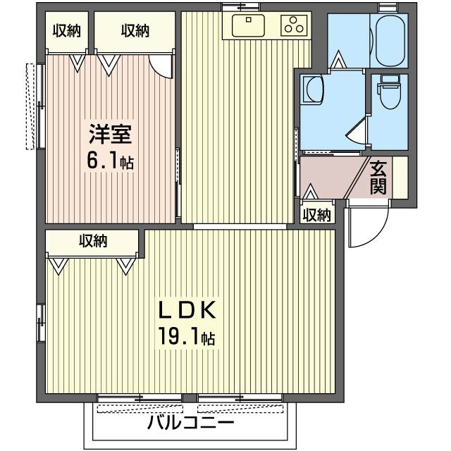 コーポリリーフ　Dの物件間取画像