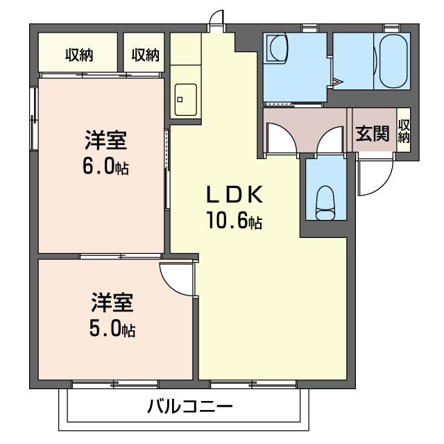 レッチワース・ハイツ Dの物件間取画像