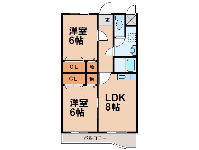 ヴェルディ羽川C館の物件間取画像