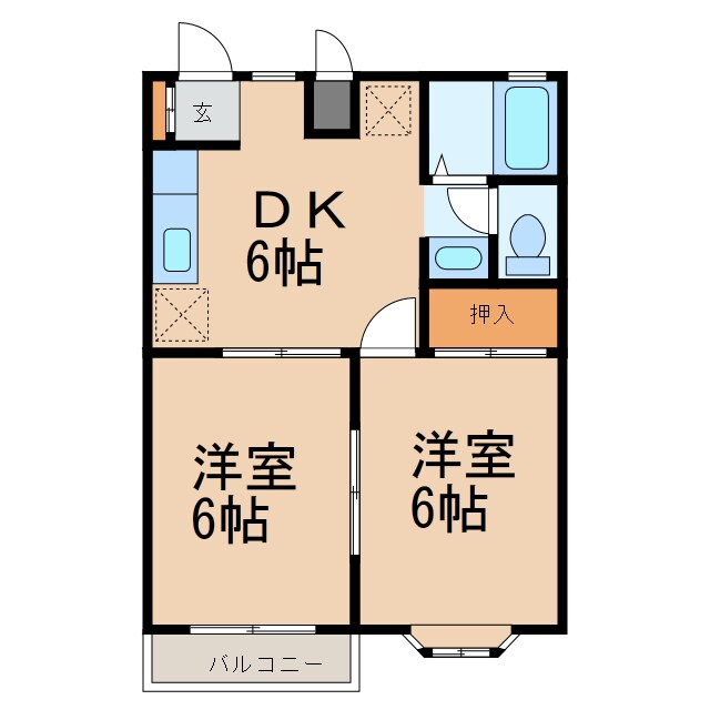 コーポソレイユ　Bの物件間取画像