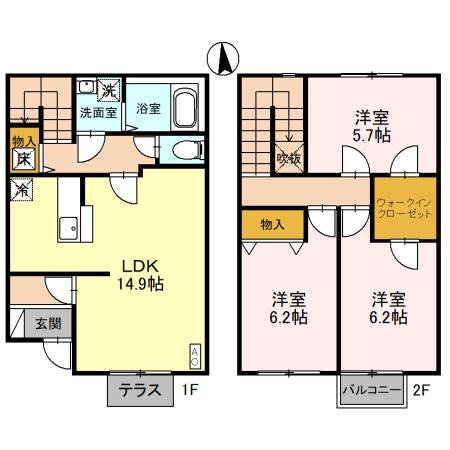 リースランド平出 Ｂの物件間取画像