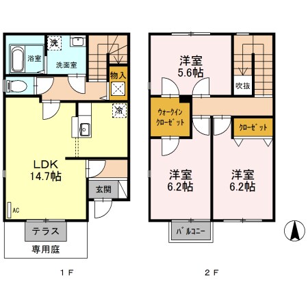 リースランドＩＰ Ｂの物件間取画像