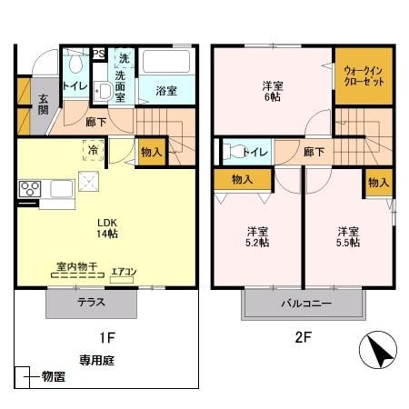 フローラルコート Ｈの物件間取画像