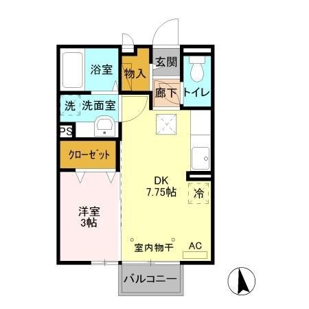 フォンティーヌ結城 Ｂの物件間取画像