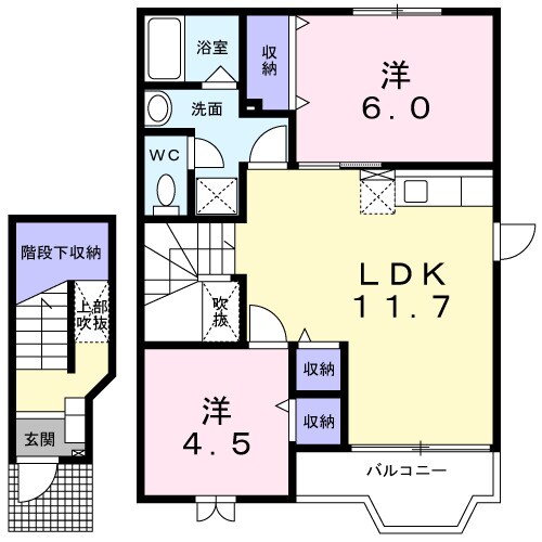 プリムローズ城東　Ｃの物件間取画像