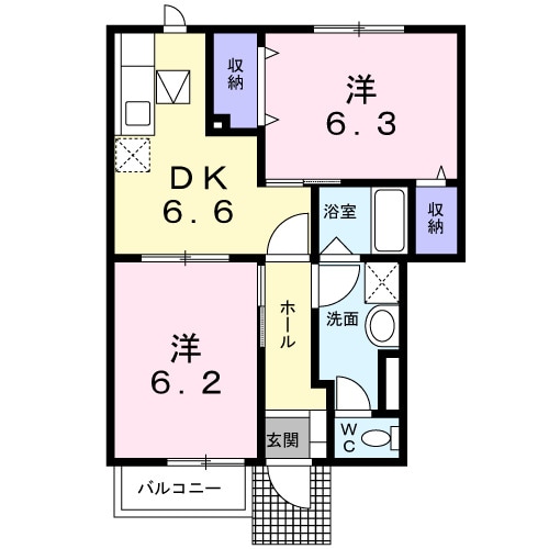 イマージュハイツＢの物件間取画像