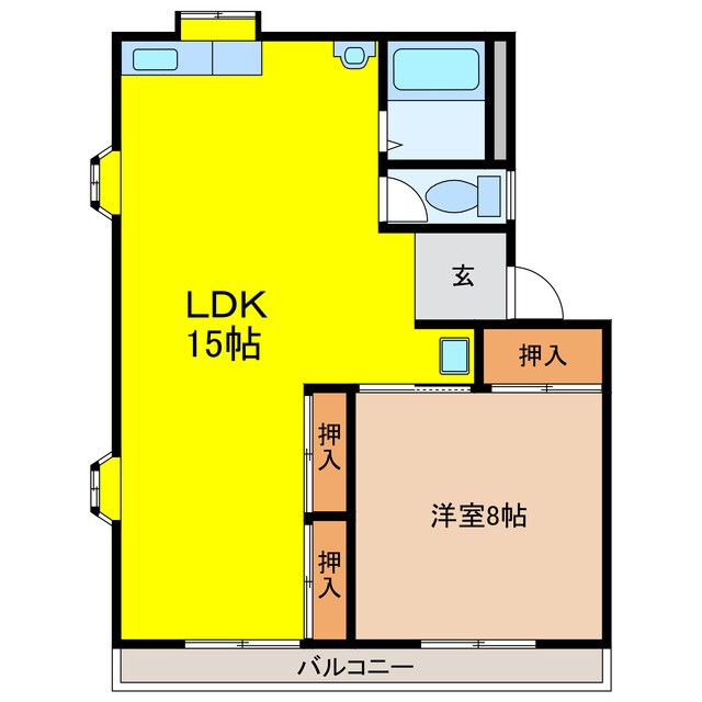 山崎ハイツⅡの物件間取画像