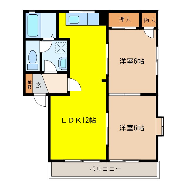 パークハイツ北原Eの物件間取画像