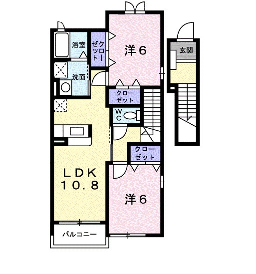 サンメゾン元山Ｄの物件間取画像