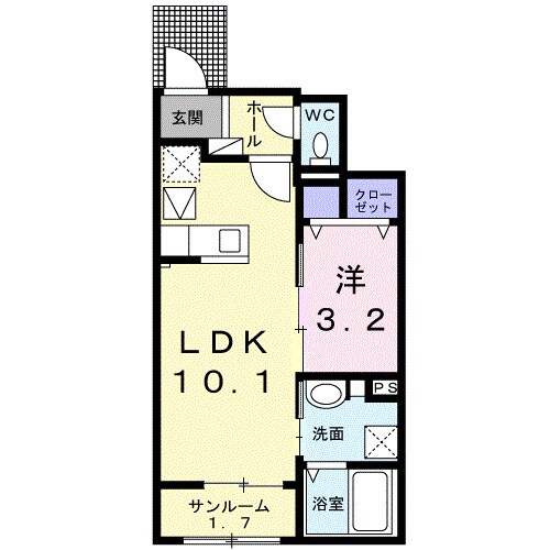 クラール元山駅前Ａの物件間取画像