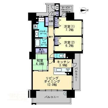 アルファステイツ南新町タワーレジデンスの物件間取画像