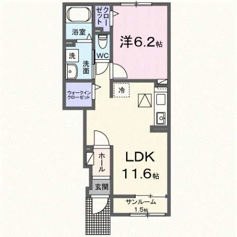 アメニティーハイツ川島Ⅵの物件間取画像