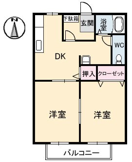 サンライフ八坂 B棟の物件間取画像