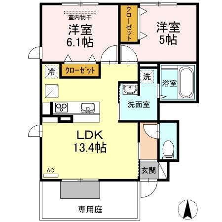 サンライズヤマダ C棟の物件間取画像