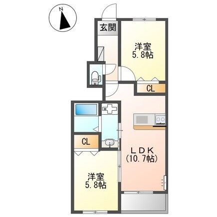 グラン フェリシア Ⅱの物件間取画像