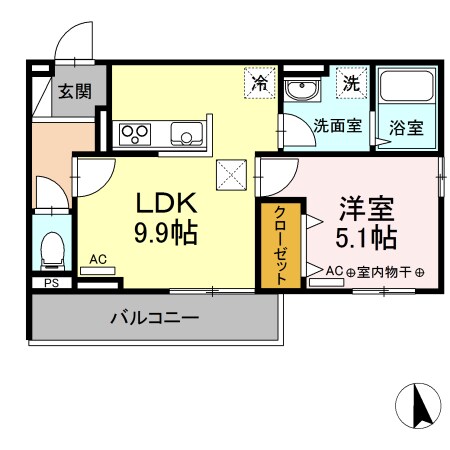 ユニヴェール D棟の物件間取画像
