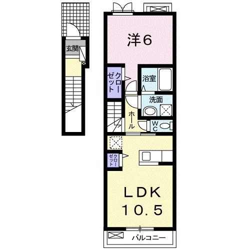 クラール鶴市Ａの物件間取画像