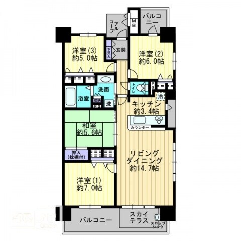 ロイヤルガーデン高松駅南の物件間取画像