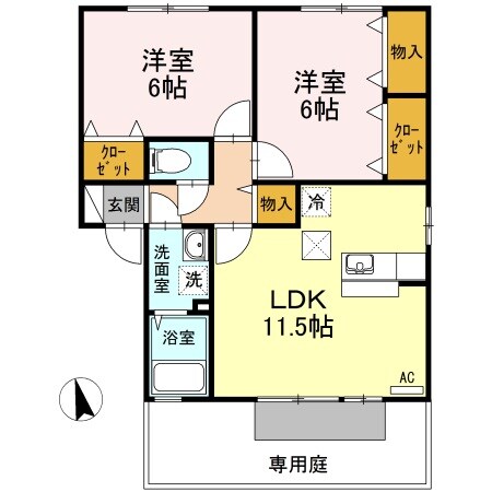 フォレストⅡ C棟の物件間取画像