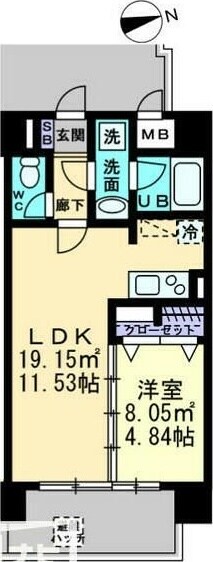 ＢＩＧ・ＢＡＮ瓦町駅東の物件間取画像