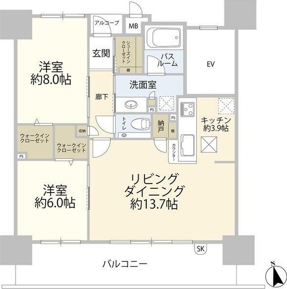 Ｊ．ＣＲＥＳＴ県庁前の物件間取画像