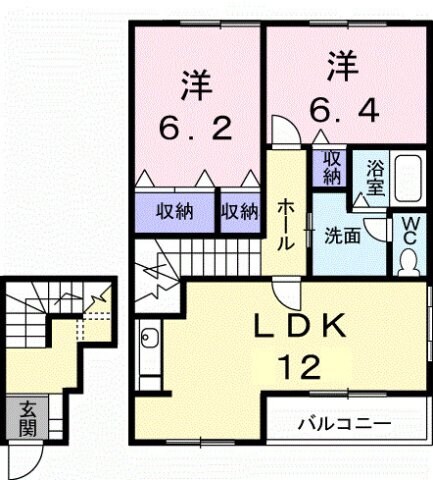 グランディール・堀越の物件間取画像
