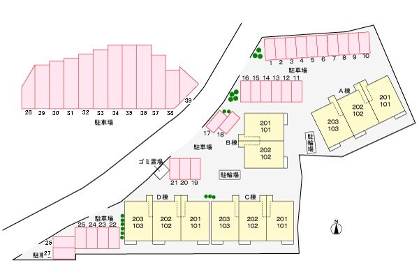 エルピーダＭ　Ｄ棟の物件外観写真