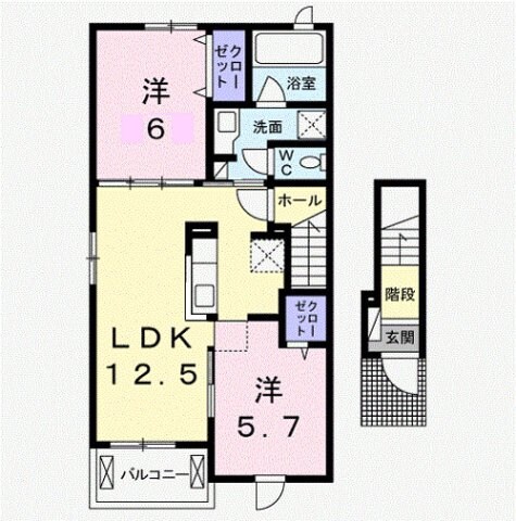 ポート　レーゼ木太Ｂの物件間取画像