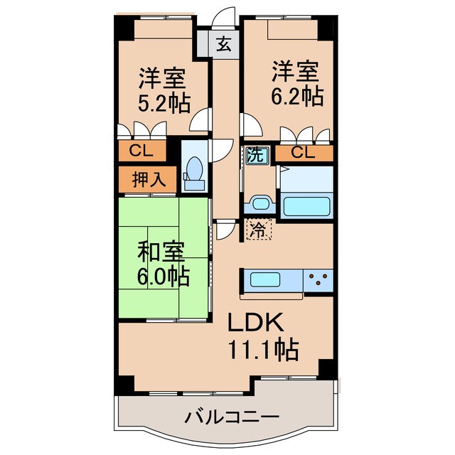 ル・エスト今里の物件間取画像