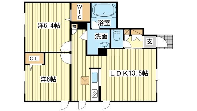 ラ　グリシーヌ姫路南の物件間取画像