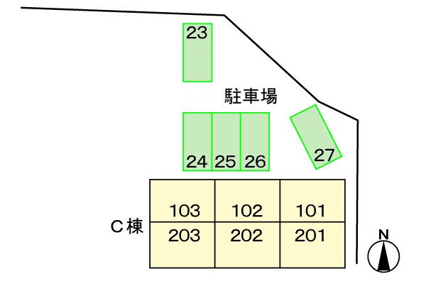 ヒルサイド緑ヶ丘Ｃの物件外観写真