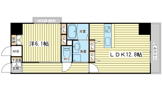 キャッスルコート博労町の物件間取画像