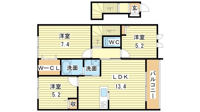 ヴィラ　ラタウィの物件間取画像