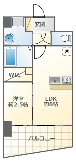 難波駅 徒歩8分 8階の物件間取画像