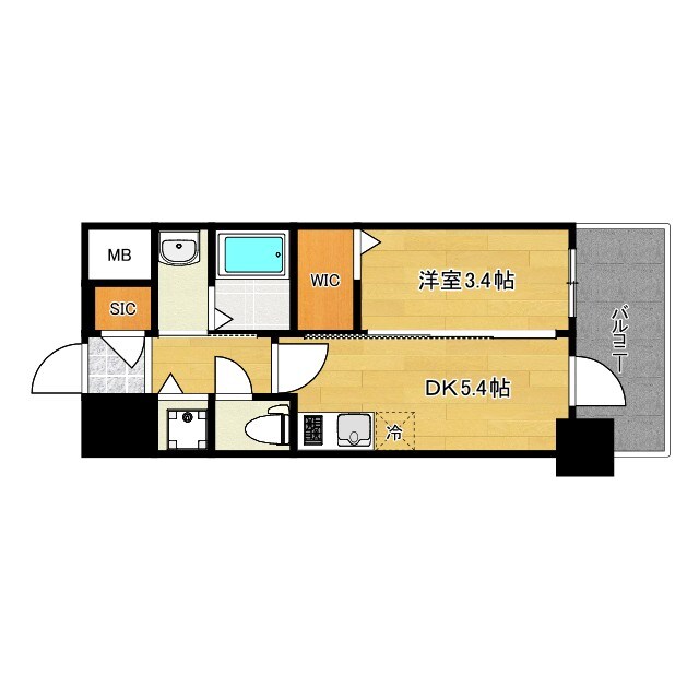 エステムコート難波WEST-SIDEⅨレデントの物件間取画像