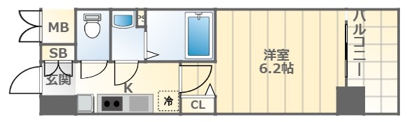 大国町駅 徒歩7分 4階の物件間取画像