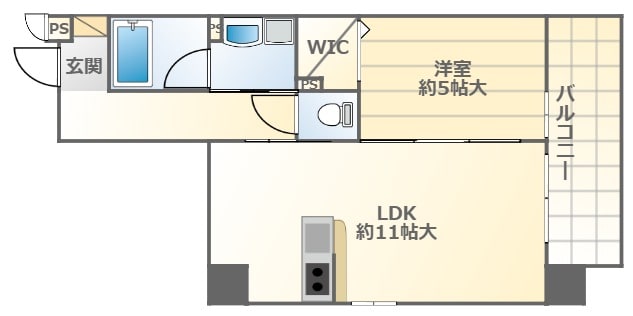 桜川駅 徒歩6分 5階の物件間取画像