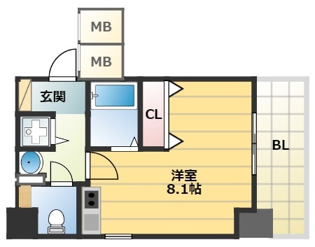 大国町駅 徒歩13分 15階の物件間取画像