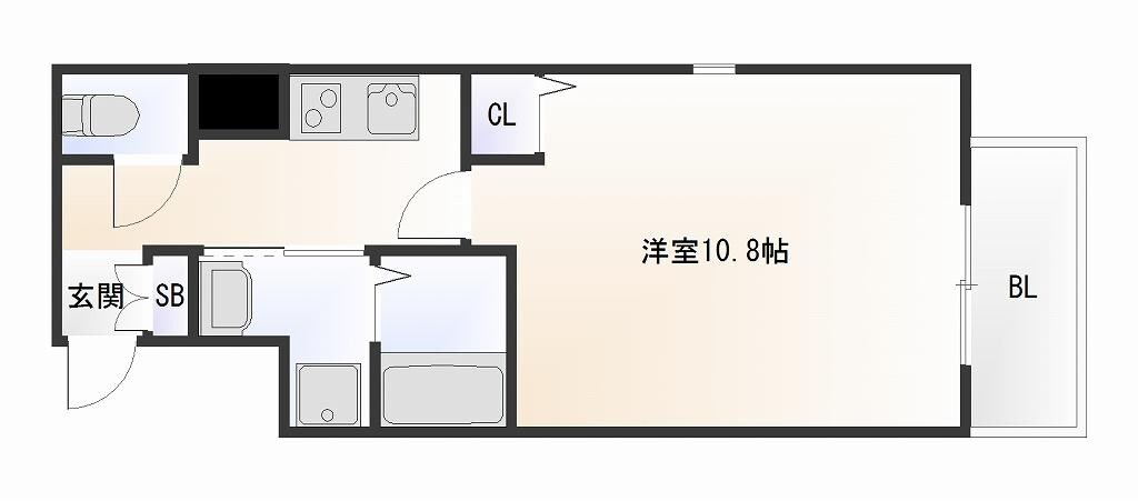 大国町駅 徒歩3分 6階の物件間取画像