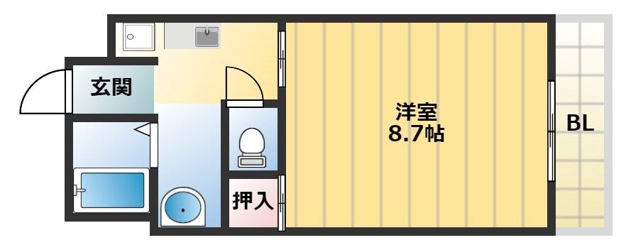 恵美須町駅 徒歩5分 2階の物件間取画像