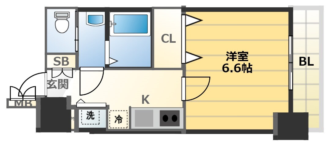 プレサンス難波フィネストの物件間取画像